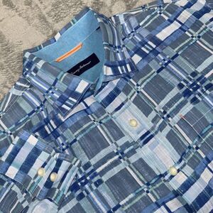 TOMMY BAHAMA MEN'S LINEN LONG SLEEVE SHIRT SIZE‎ L GEOMETRIC Read**